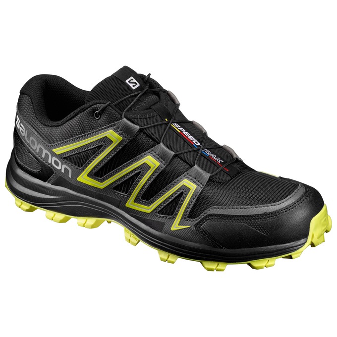 Chaussures De Trail Running Salomon Homme Noir / Jaune - Salomon SPEEDTRAK - France (6723-FZACM)